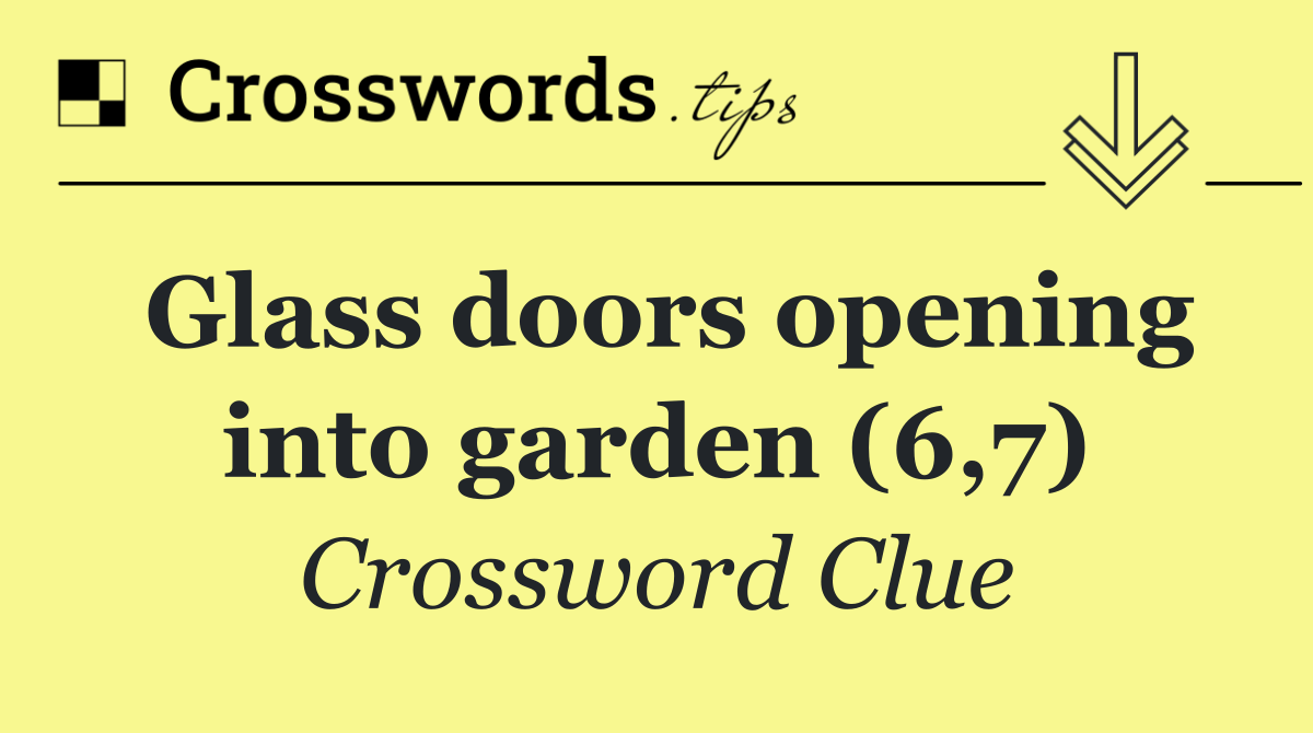 Glass doors opening into garden (6,7)