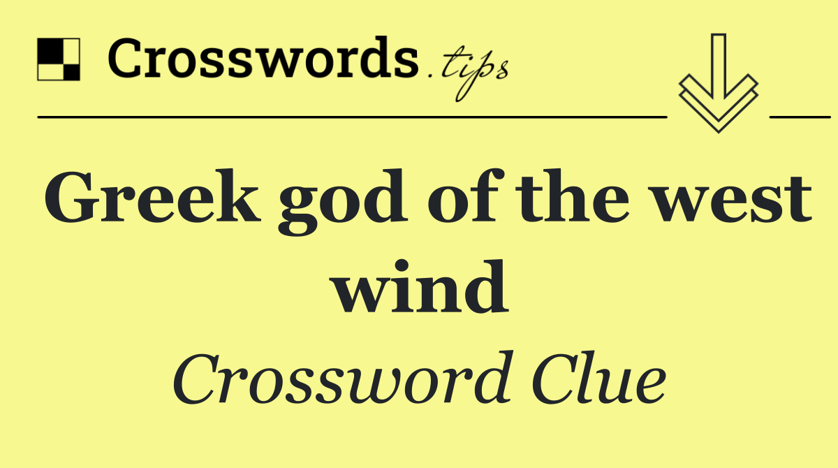 Greek god of the west wind