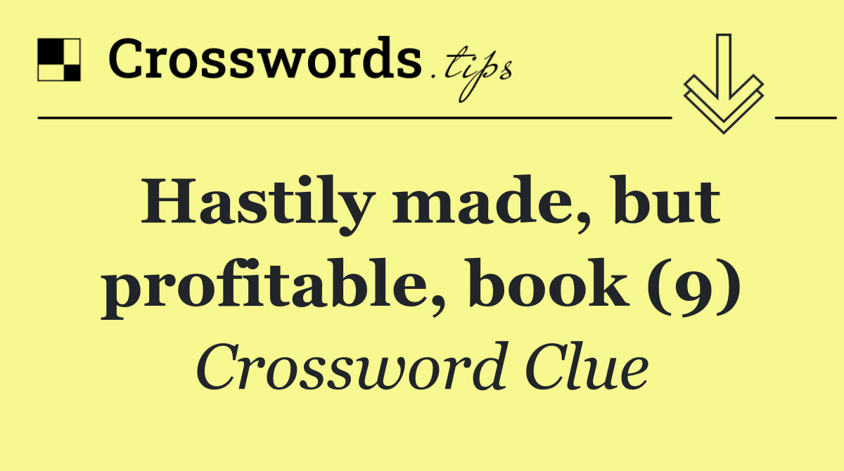 Hastily made, but profitable, book (9)