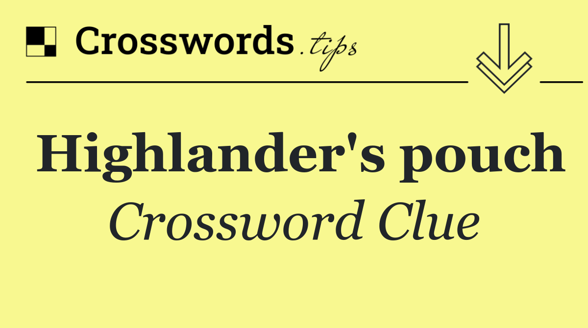 Highlander's pouch