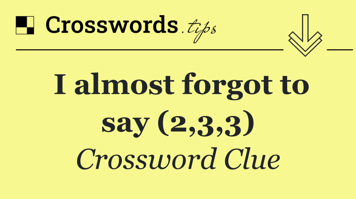 I almost forgot to say (2,3,3)