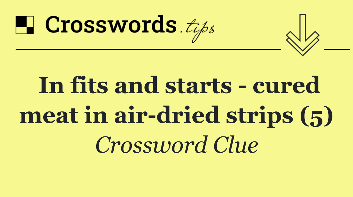 In fits and starts   cured meat in air dried strips (5)