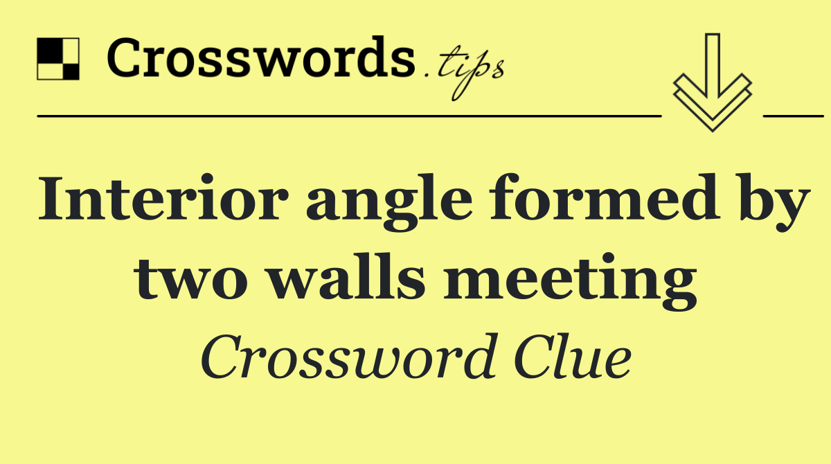 Interior angle formed by two walls meeting