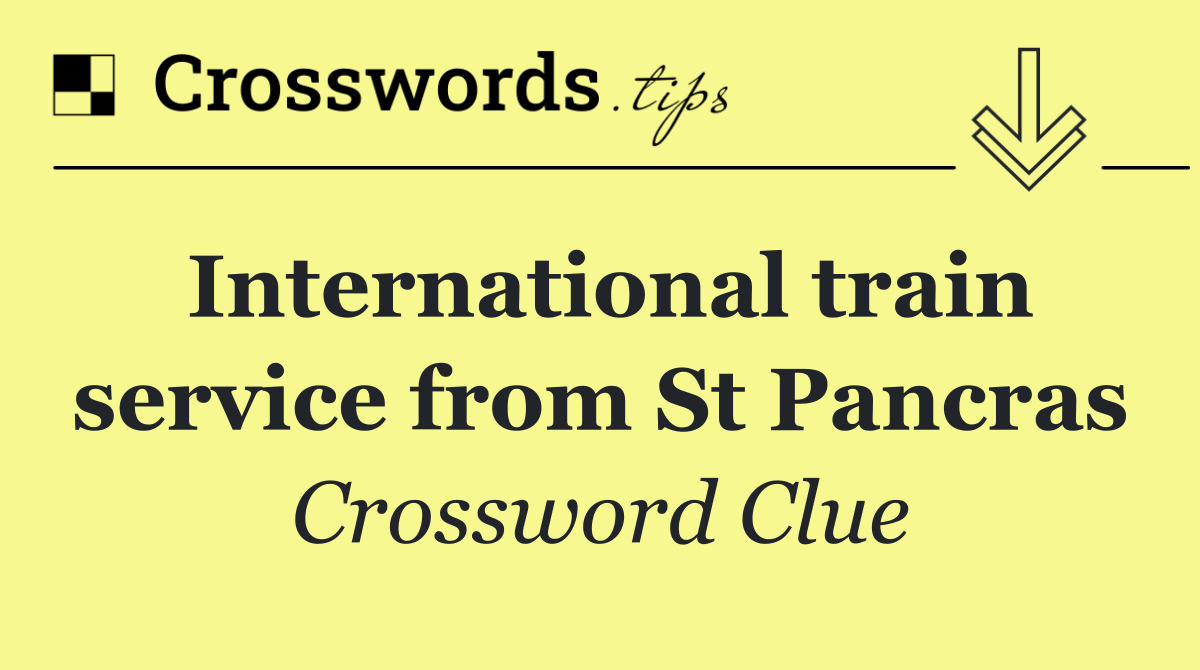 International train service from St Pancras