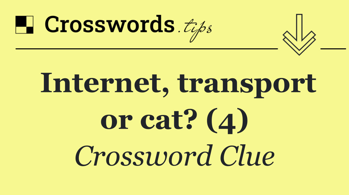 Internet, transport or cat? (4)