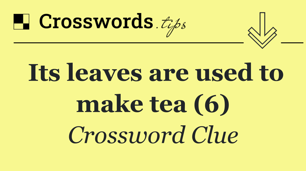 Its leaves are used to make tea (6)