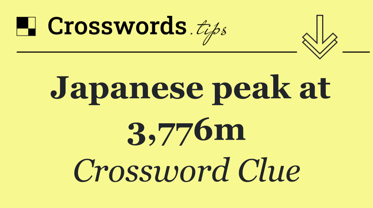 Japanese peak at 3,776m
