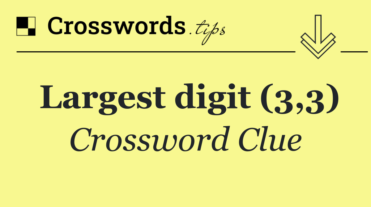 Largest digit (3,3)