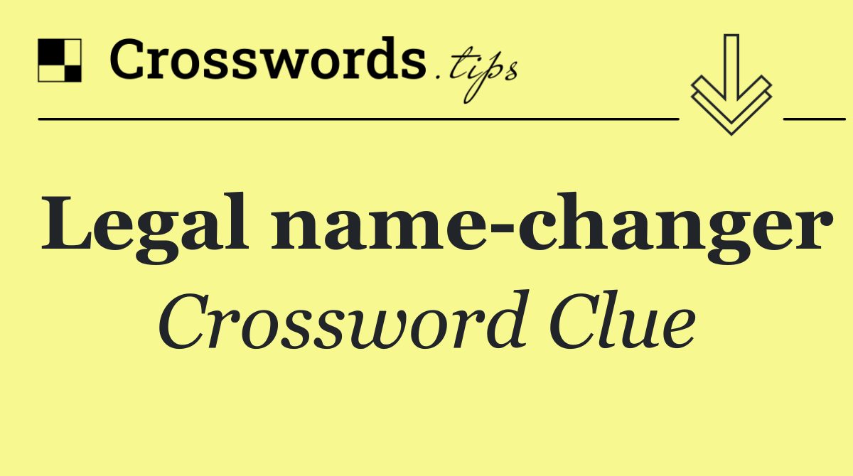 Legal name changer
