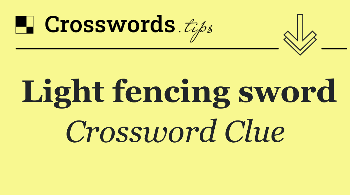 Light fencing sword