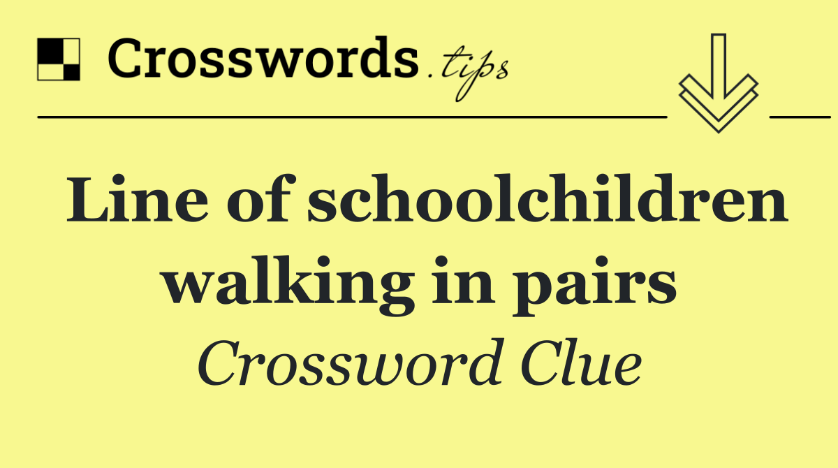 Line of schoolchildren walking in pairs