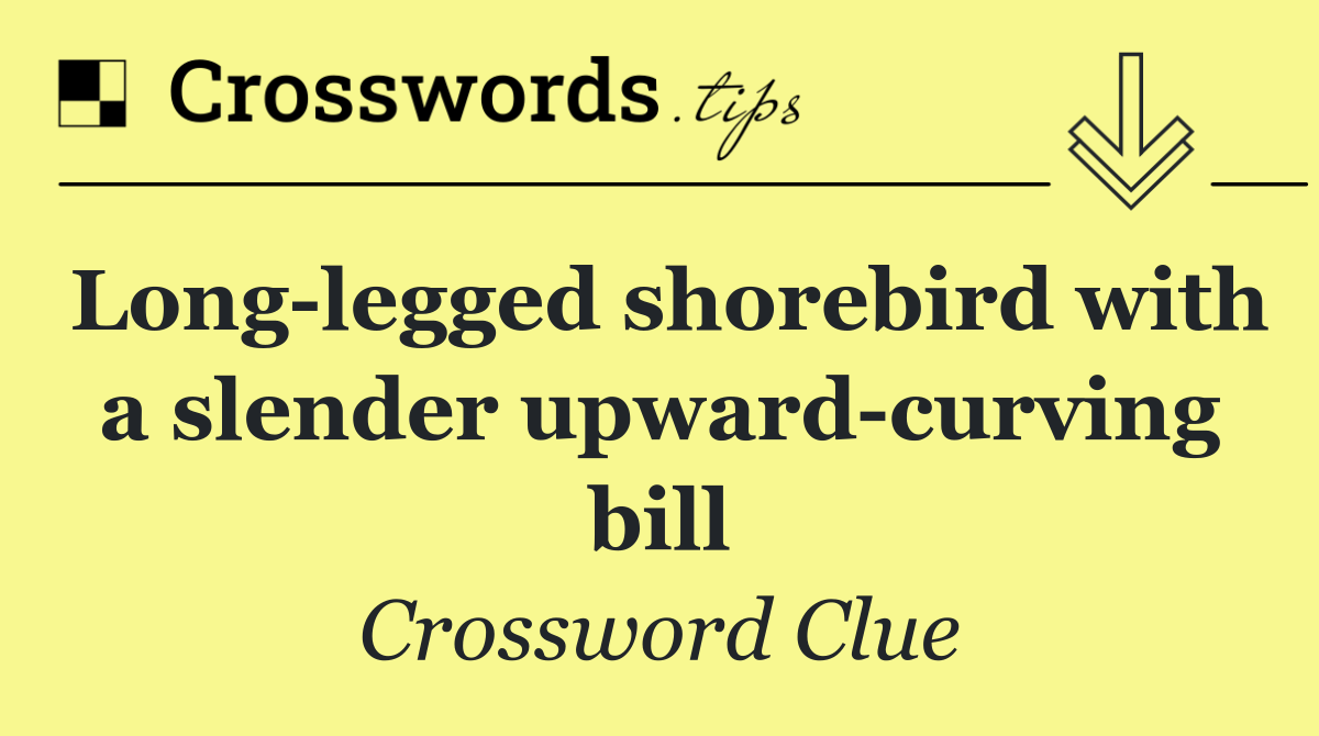 Long legged shorebird with a slender upward curving bill