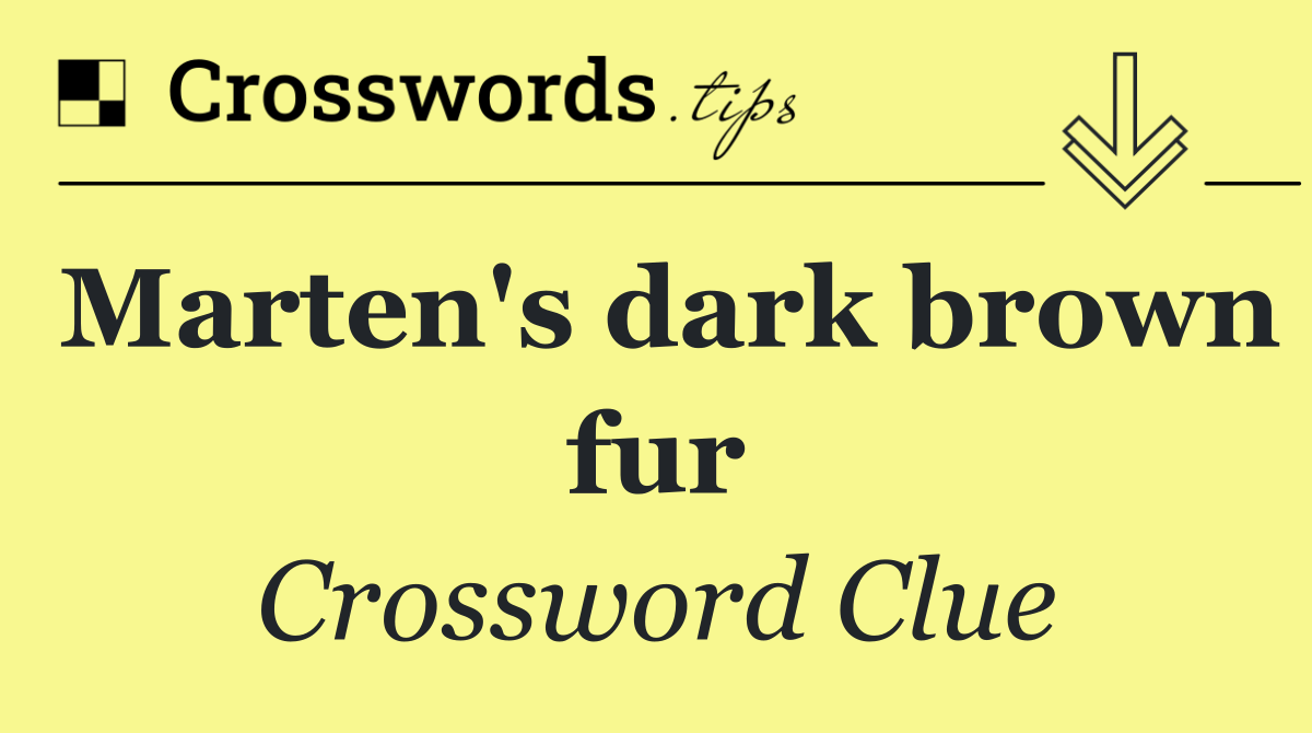 Marten's dark brown fur