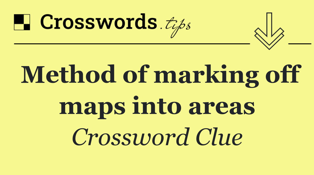 Method of marking off maps into areas