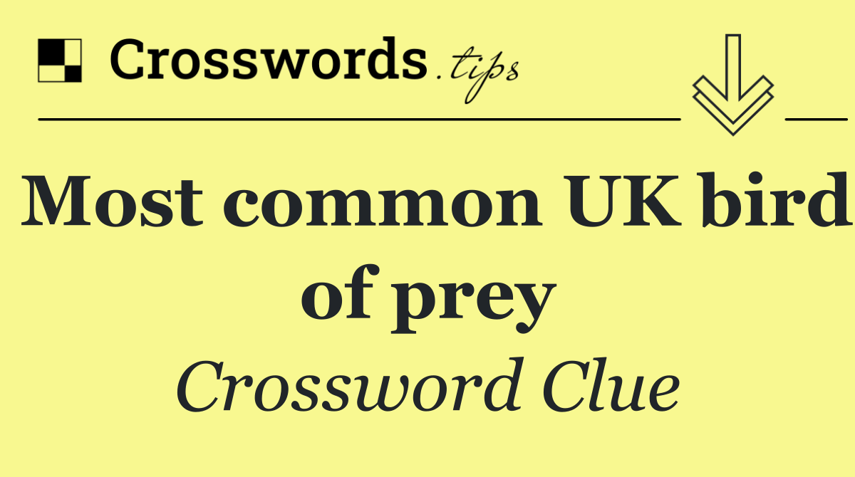 Most common UK bird of prey