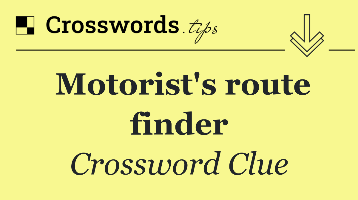 Motorist's route finder