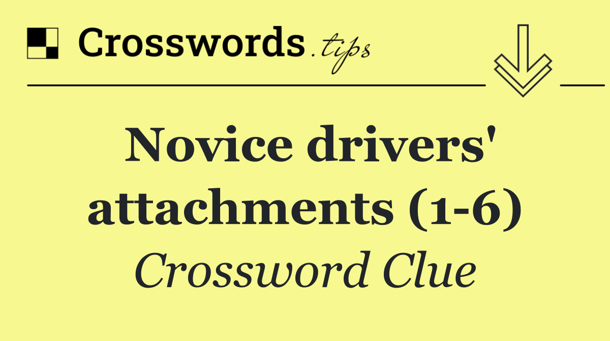 Novice drivers' attachments (1 6)
