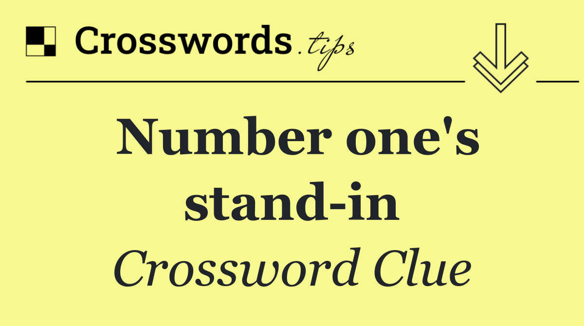 Number one's stand in