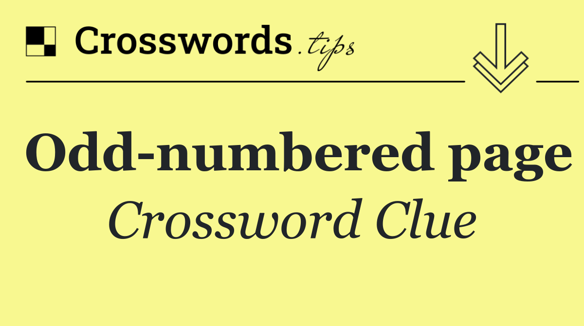Odd numbered page
