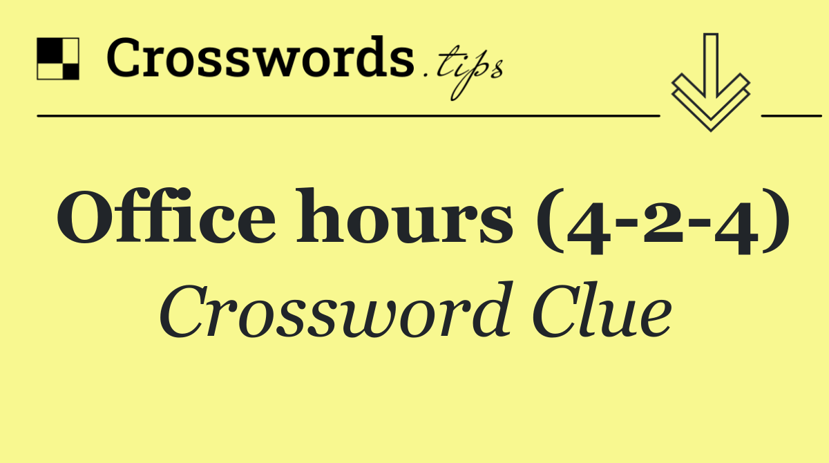Office hours (4 2 4)