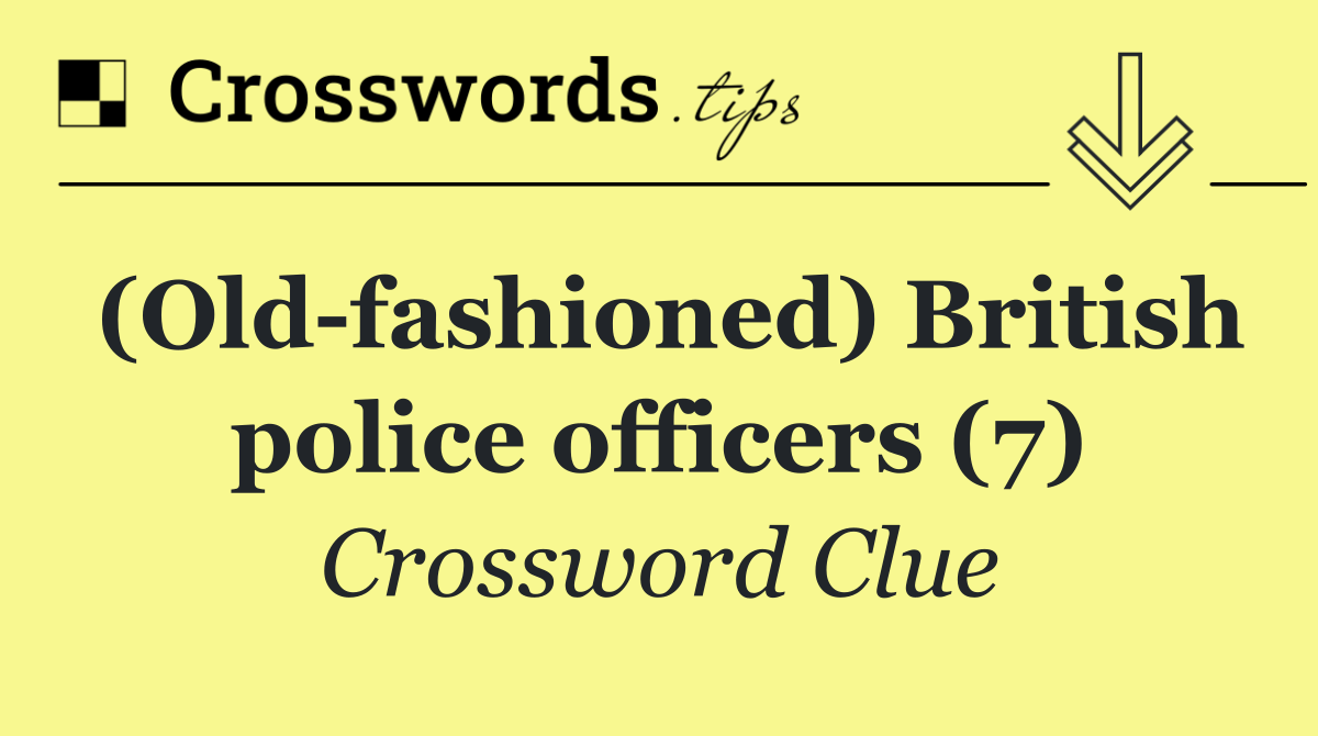 (Old fashioned) British police officers (7)