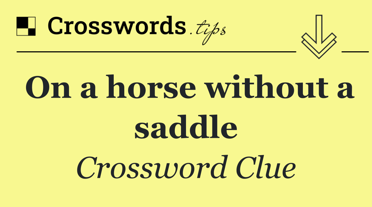 On a horse without a saddle