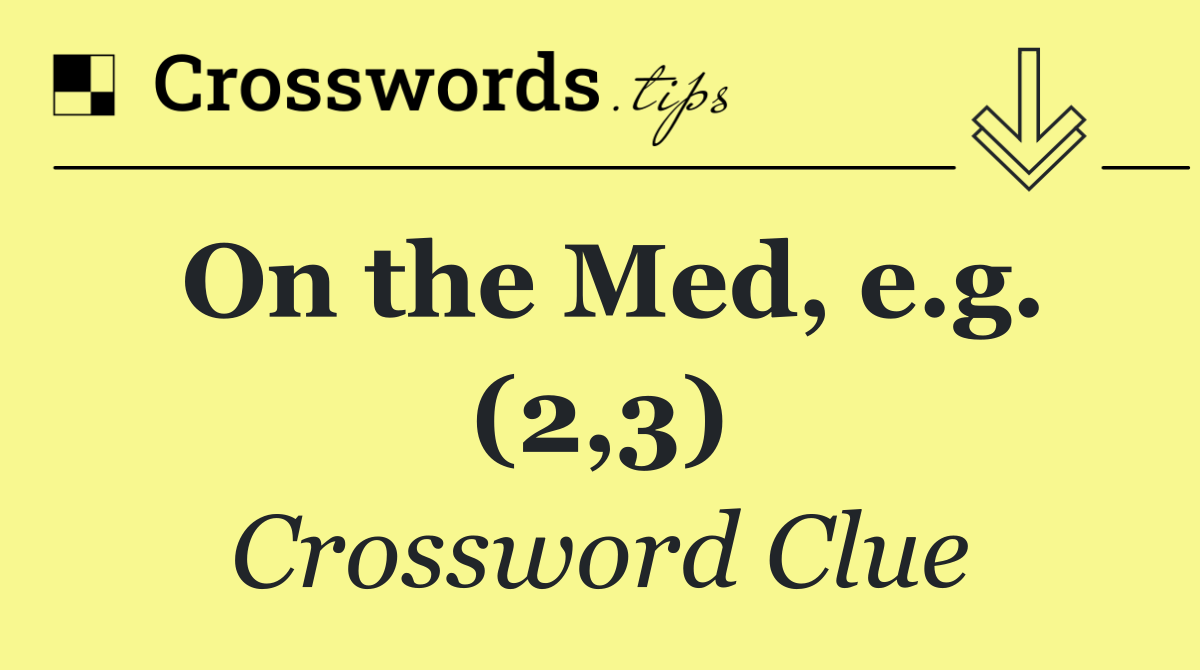 On the Med, e.g. (2,3)