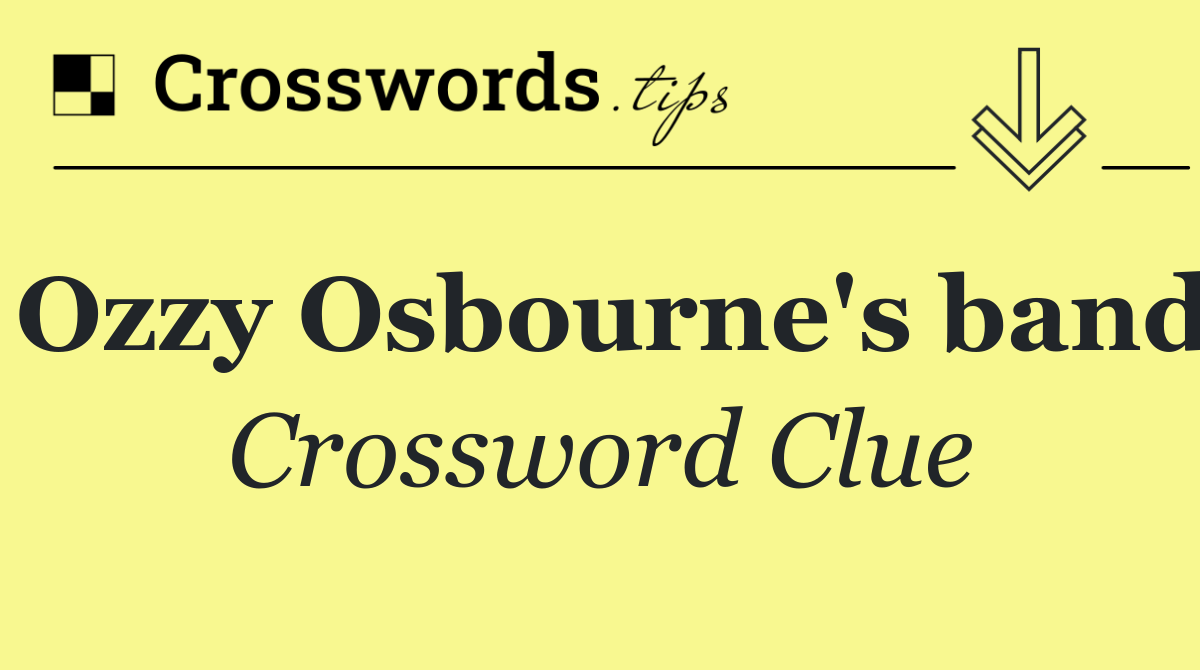 Ozzy Osbourne's band