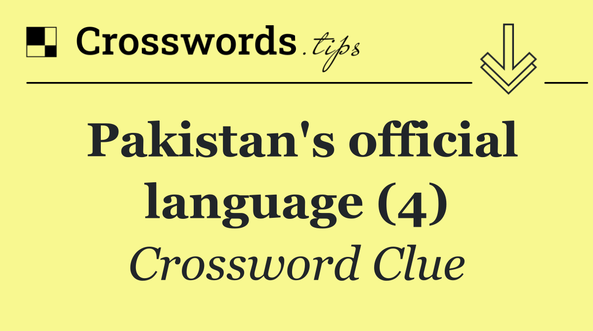 Pakistan's official language (4)