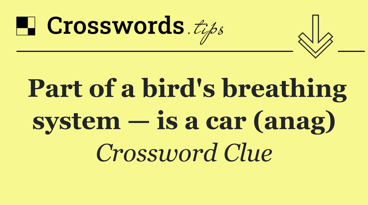 Part of a bird's breathing system — is a car (anag)