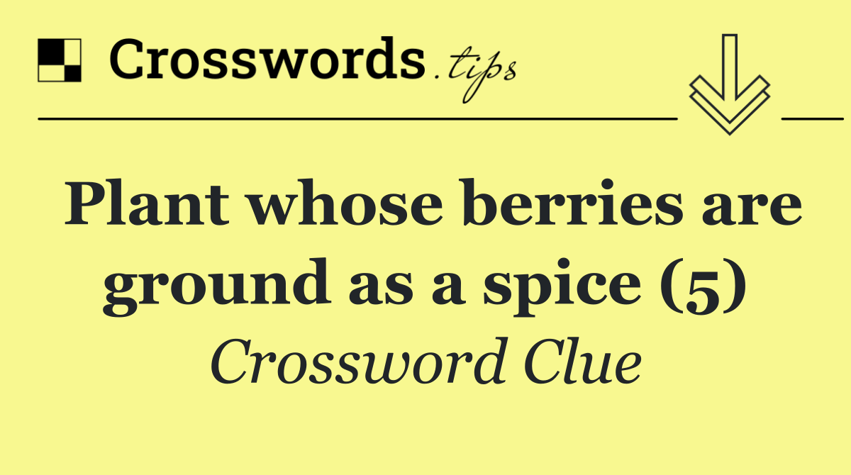 Plant whose berries are ground as a spice (5)