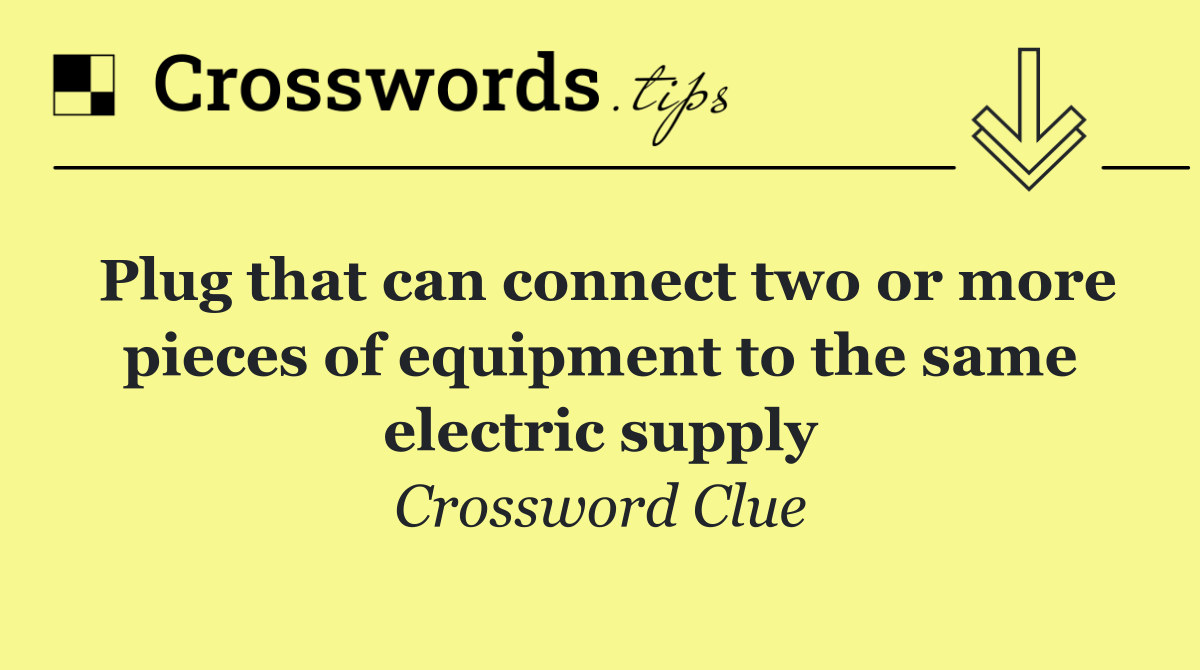 Plug that can connect two or more pieces of equipment to the same electric supply