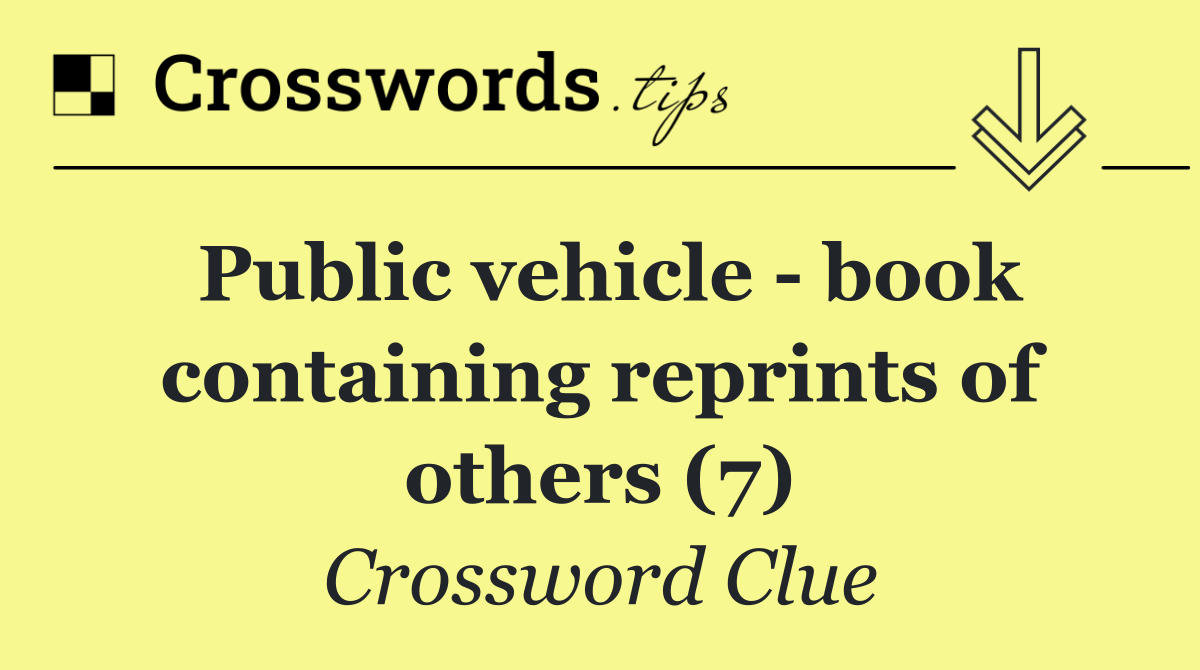 Public vehicle   book containing reprints of others (7)