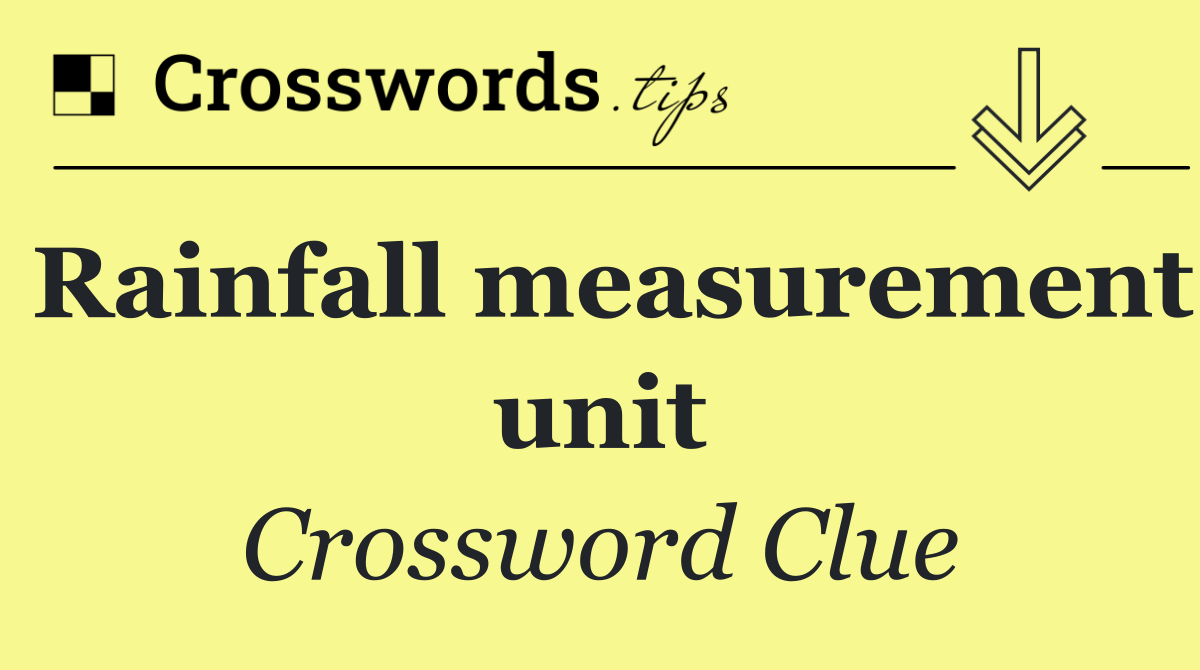 Rainfall measurement unit