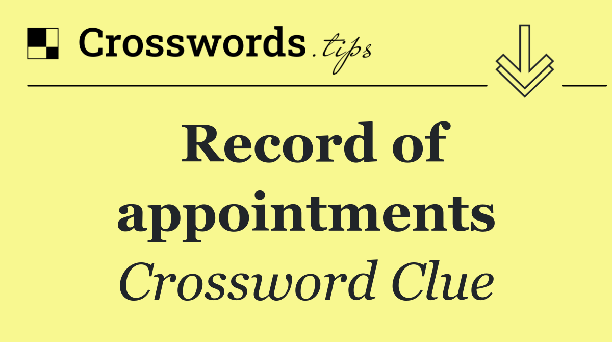 Record of appointments