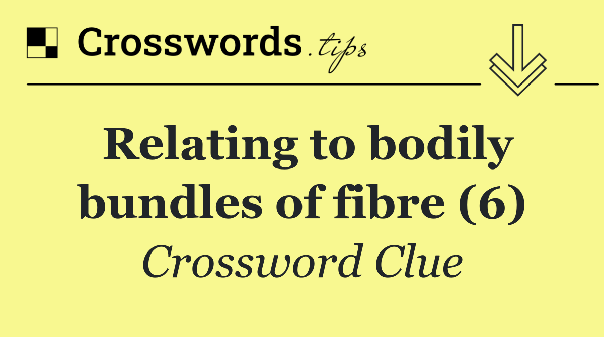 Relating to bodily bundles of fibre (6)