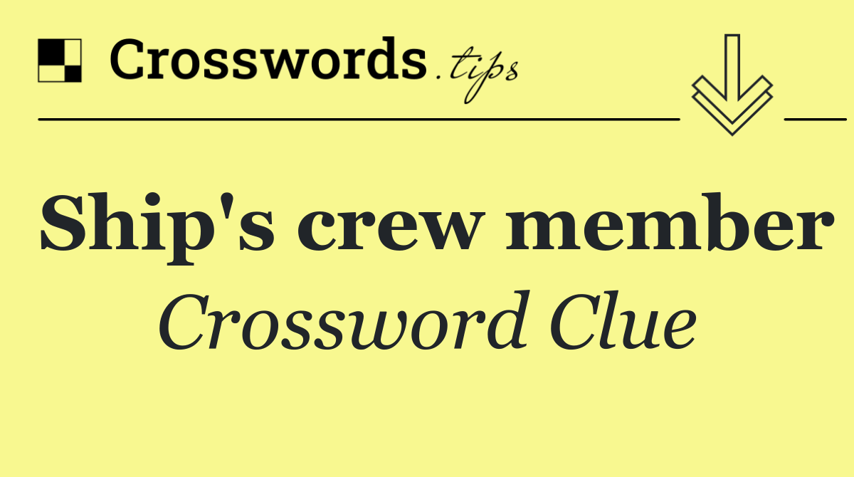 Ship's crew member