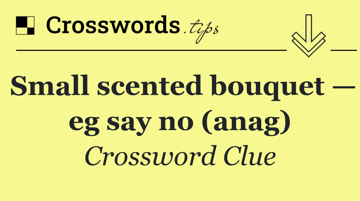 Small scented bouquet — eg say no (anag)