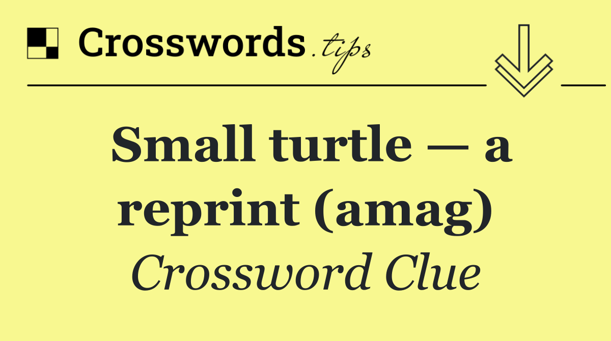 Small turtle — a reprint (amag)
