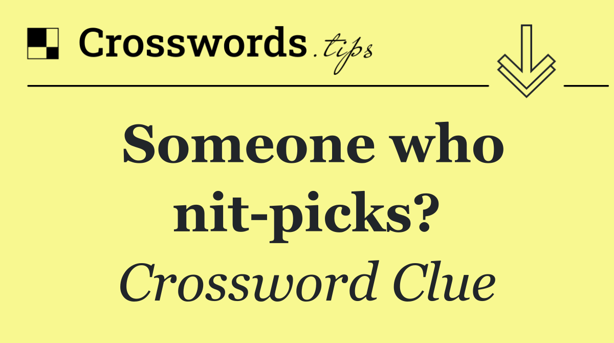 Someone who nit picks?