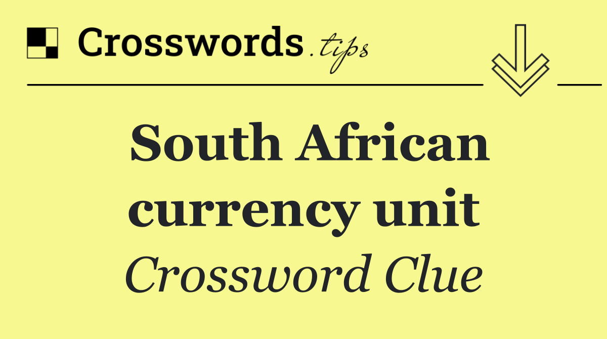 South African currency unit