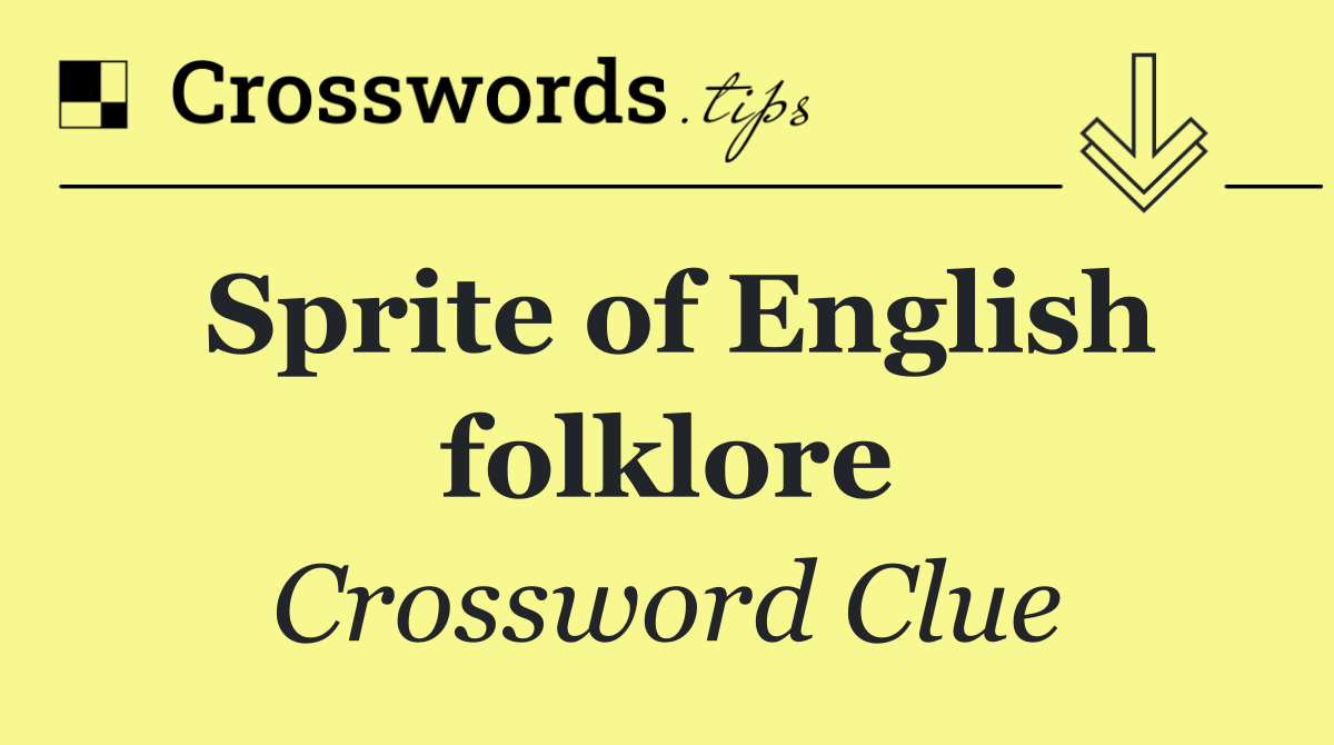Sprite of English folklore