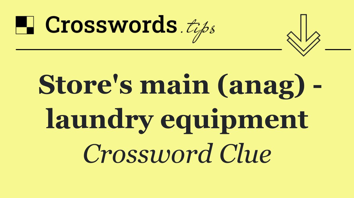 Store's main (anag)   laundry equipment