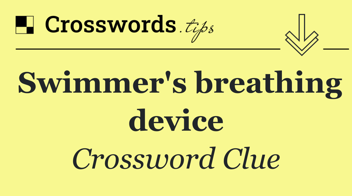 Swimmer's breathing device