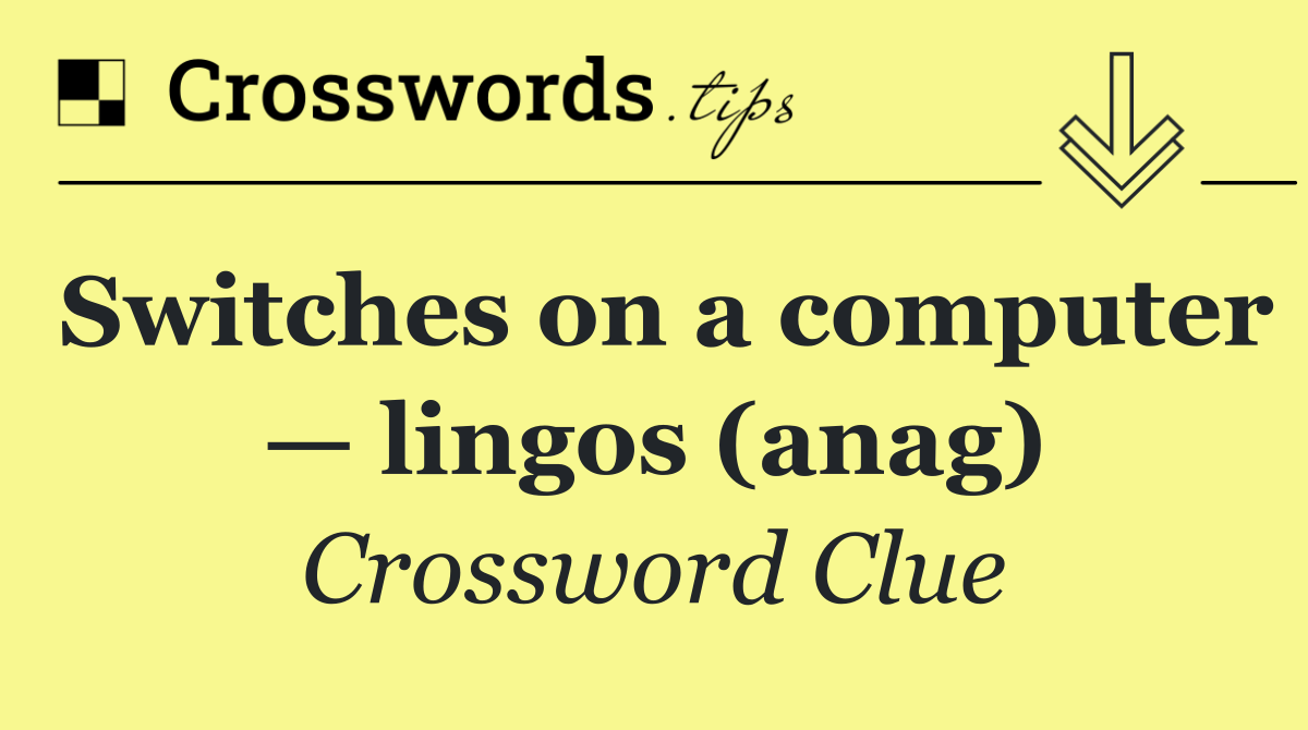 Switches on a computer — lingos (anag)
