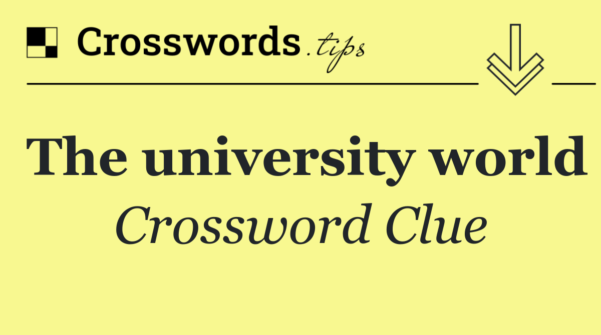 The university world