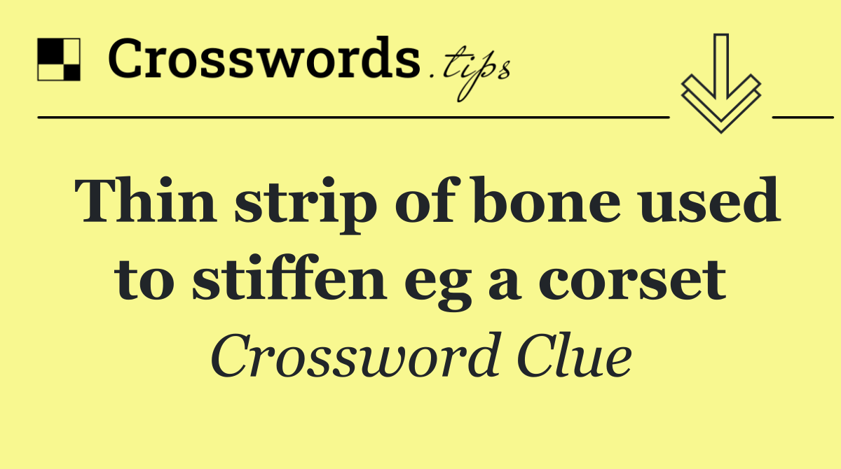 Thin strip of bone used to stiffen eg a corset