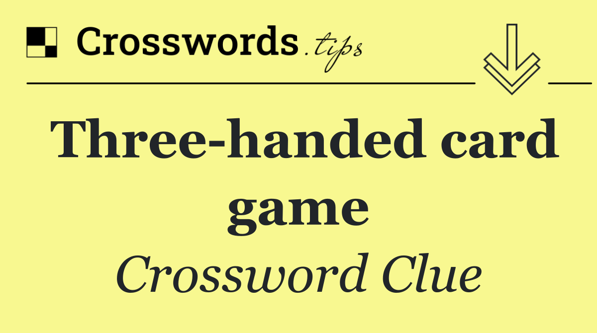 Three handed card game