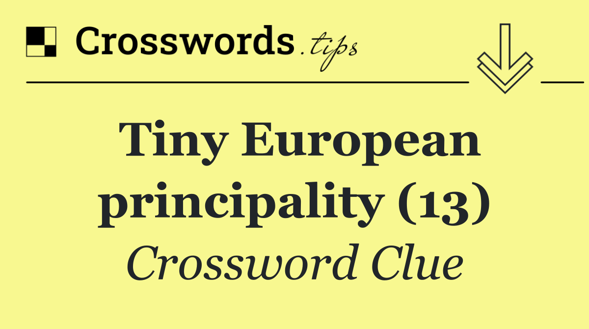 Tiny European principality (13)