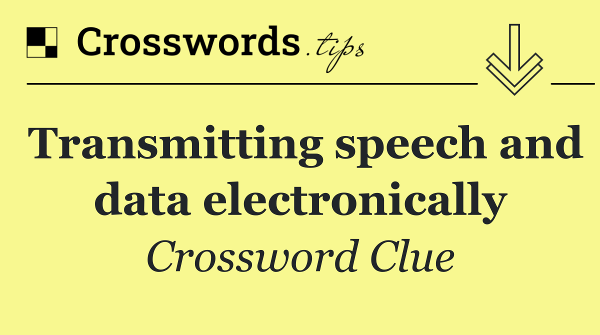 Transmitting speech and data electronically